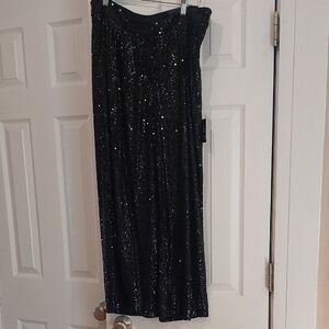 Express Black Sequin Cropped High Rise Pants